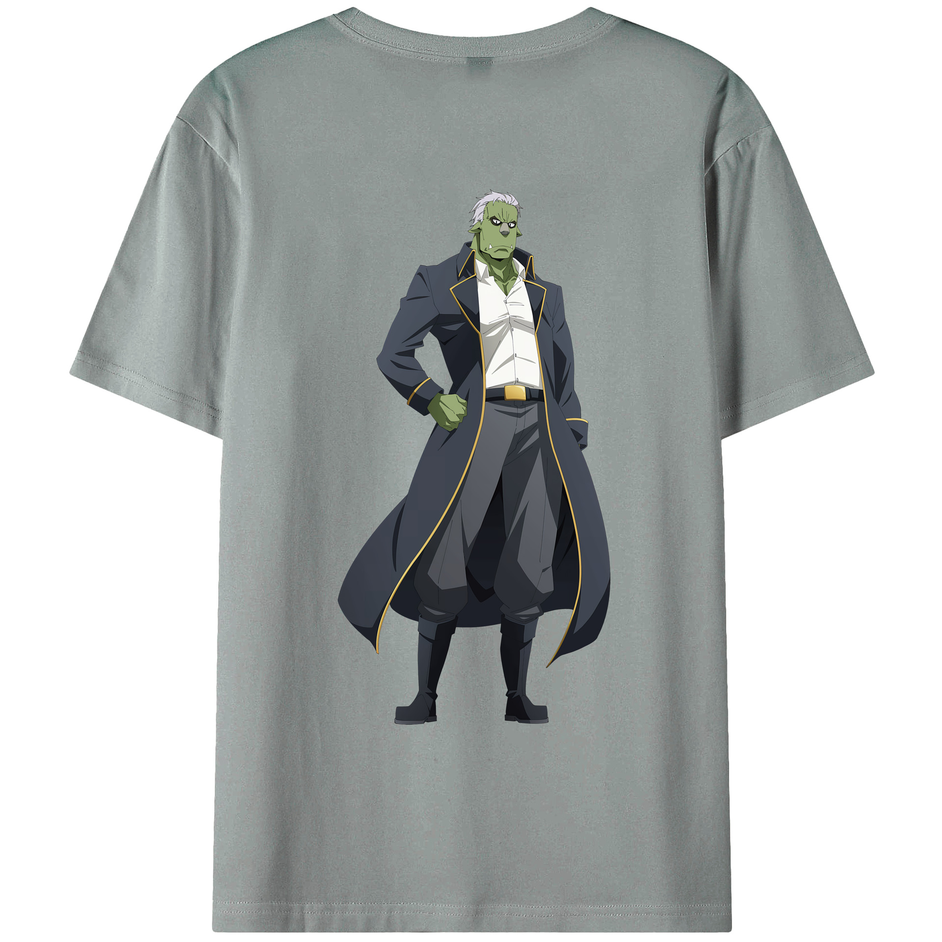 （画像用） 転スラ Regarding Reincarnated to Slime 綿100％ メンズ半袖Tシャツ（バックプリント） 通気性